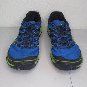 Merrell All Out Rush Trail Shoes Blue Lime Mens 8 Running Hiking Walking Ascent
